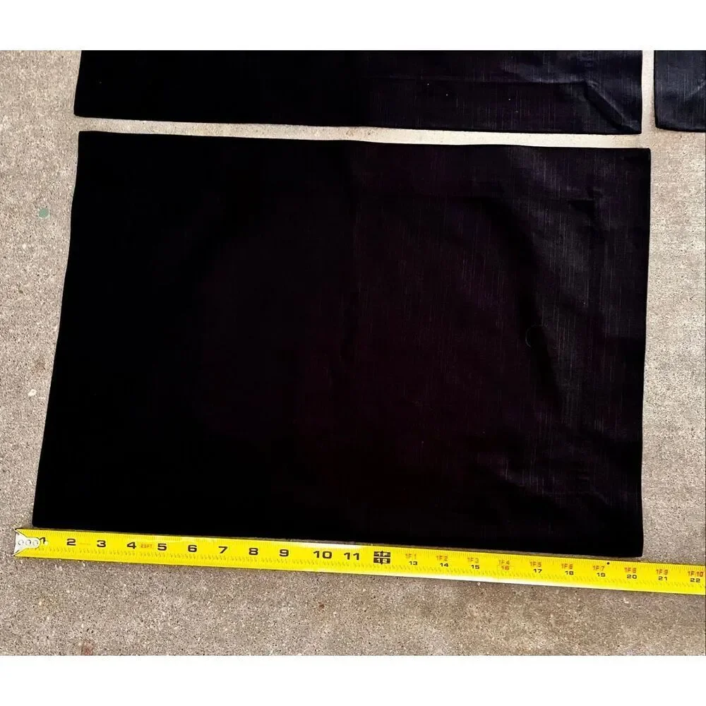 Set of 10 Bodrum Linen Black Rectangular Placemats 100% Cotton Handsewn Turkish